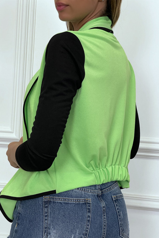 Lime and black blazer with lapel collar and elastic at the back - 6