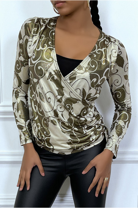 Gouden en zwarte overslagtop - 2