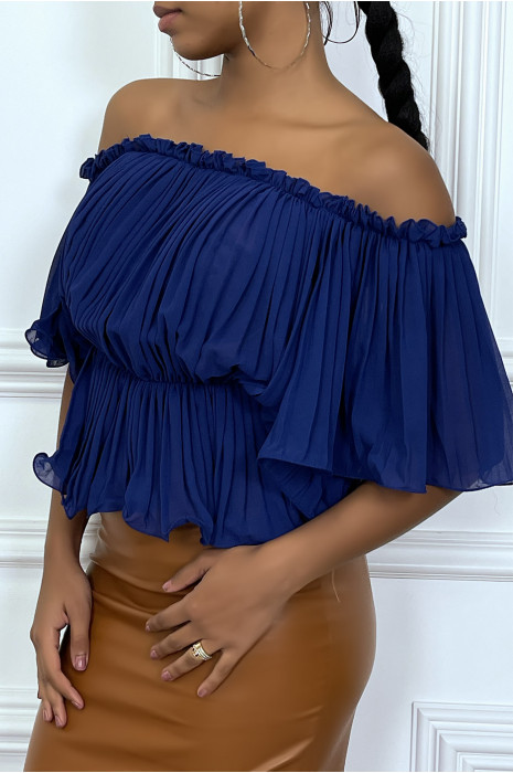 Blouse royal plissé col bateau - 2