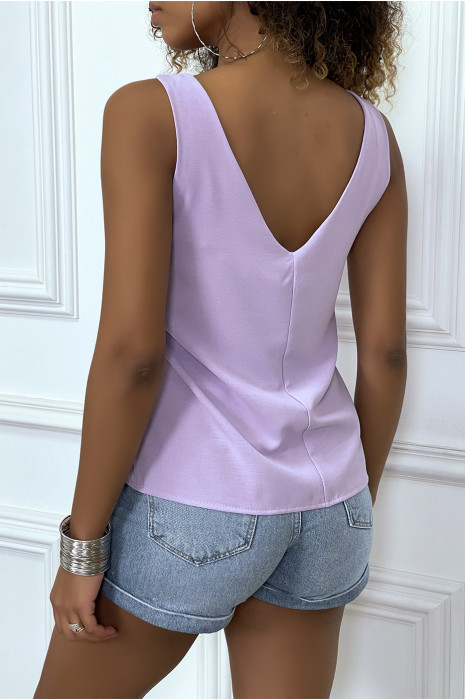 Fluid lila tank top with bow - 5
