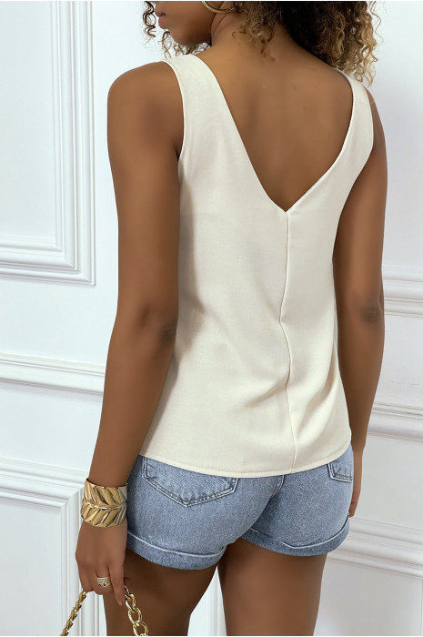 ToFSdebardeur beige fluide à noeud - 6