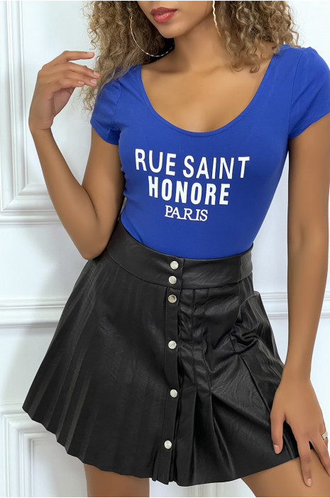 Body manches courtes royal avec écriture - 2