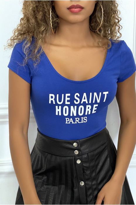 Body manches courtes royal avec écriture - 3