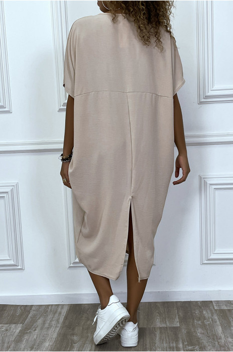 Robe beige mi discount longue