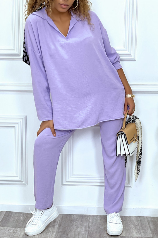 Ensemble lilas tunique et pantalon très tendance et agréable à porter - 4