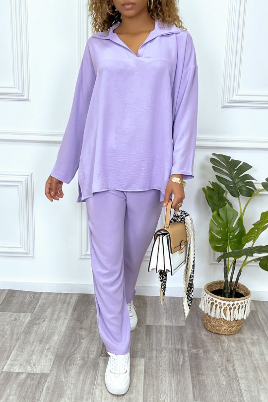Lilac tunic and pants set very trendy and comfortable to wear - 6