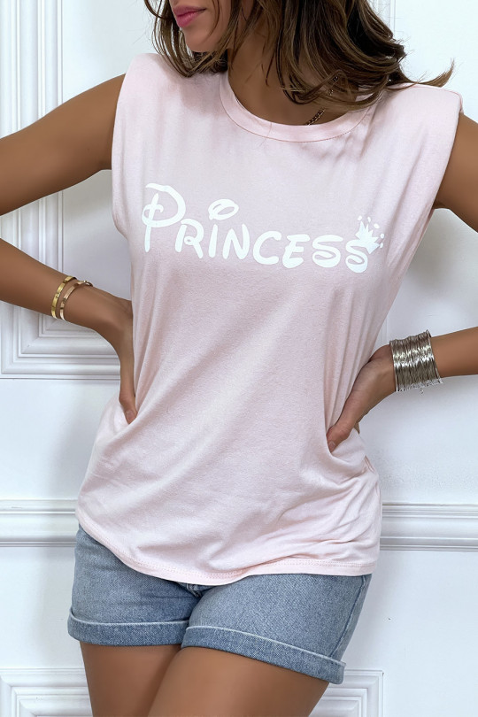 T-PRirt Princess rose avec épaulettes. Top femme fashion pour l'été - 3 T-PRirt Princess rose avec épaulettes. Top femme fashion pour l'été - 3