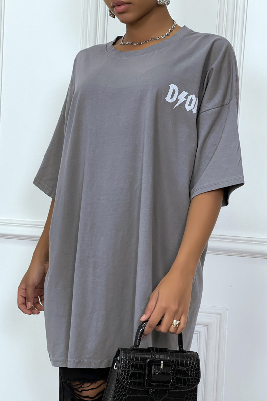 T-shirt oversize gris inspiration tendance instagram "D/OR" - 3
