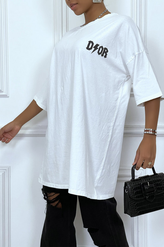 T-shirt oversize blanc inspiration tendance instagram "D/OR" - 4