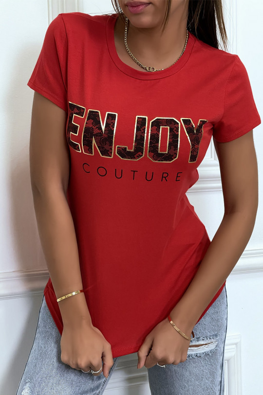 Tee-shirt rouge ENJOY - 1