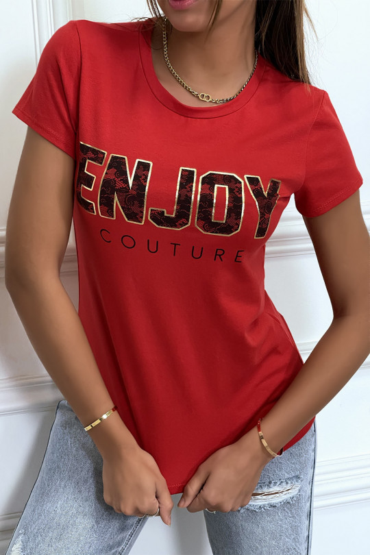Tee-shirt rouge ENJOY - 2