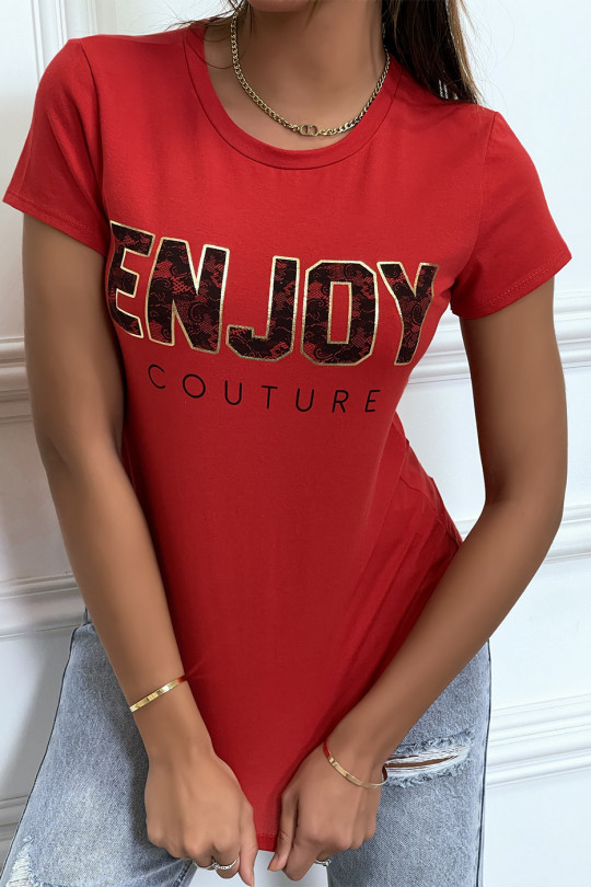 Tee-shirt rouge ENJOY - 3