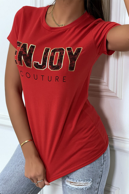 Tee-shirt rouge ENJOY - 5
