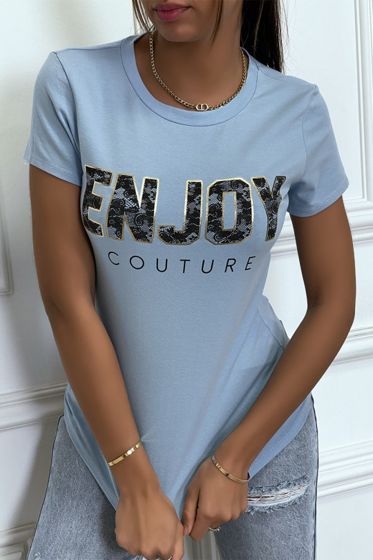 Tee-shirt bleu ENJOY - 1