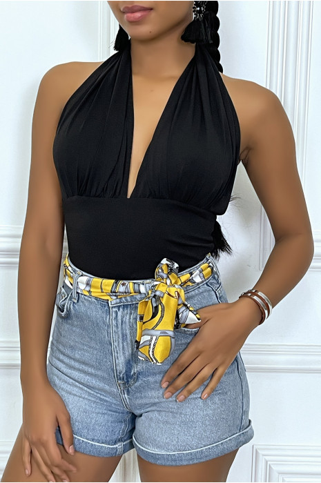 Body noir sexy dos nu - 5