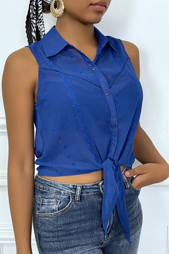 Royal veil tank blouse with bow fastening - 2