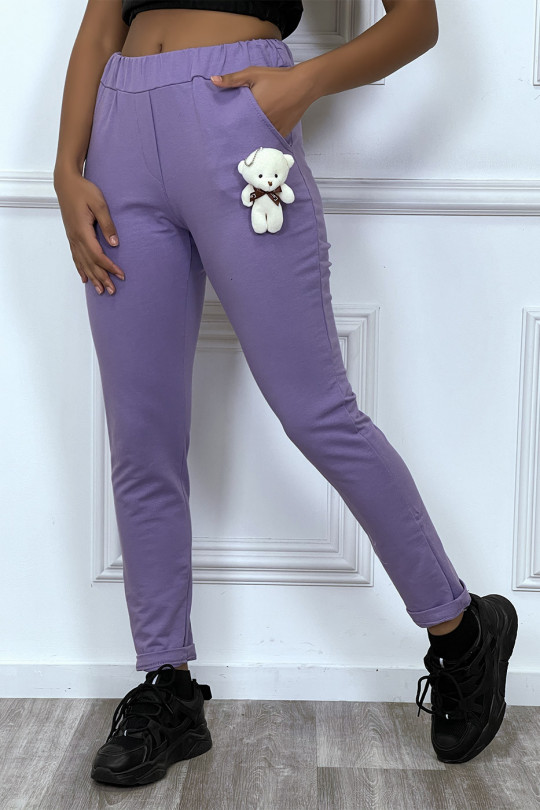 Purple jogging with cuddly toy and pockets - 1