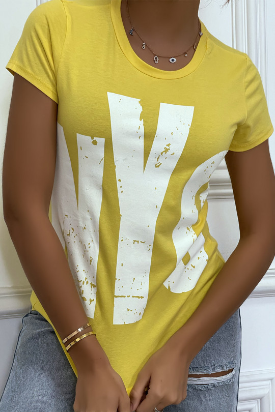 Tee-shirt jaune NYC - 4