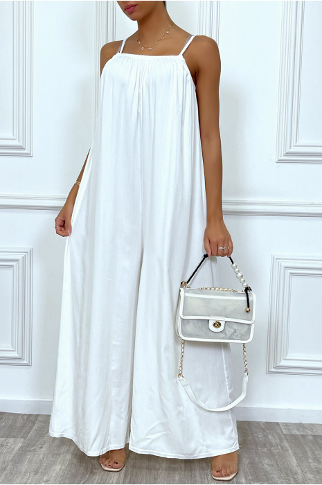 Combinaison blanche oversize à bretelle - 1