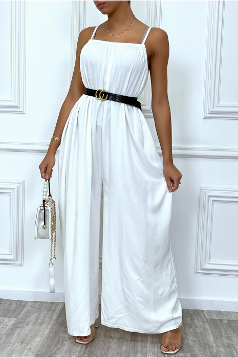 Combinaison blanche oversize à bretelle - 4