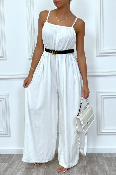 Combinaison blanche oversize à bretelle - 5