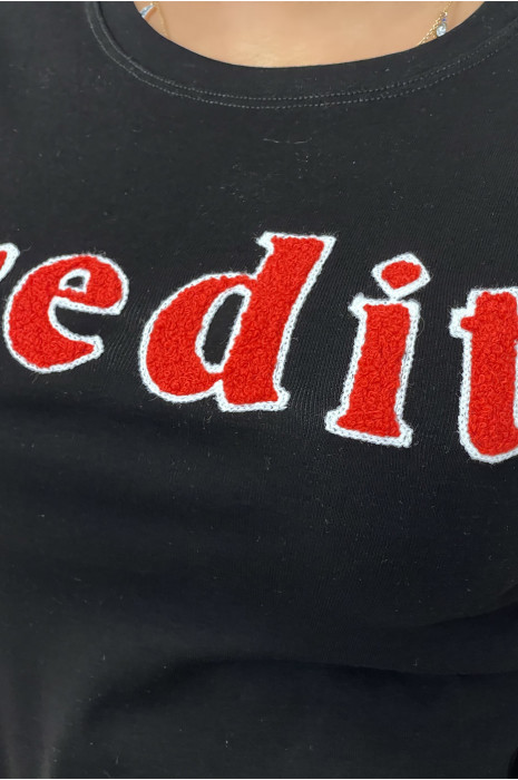 Zwart T-shirt met 3D CREDIT-opschrift - 4