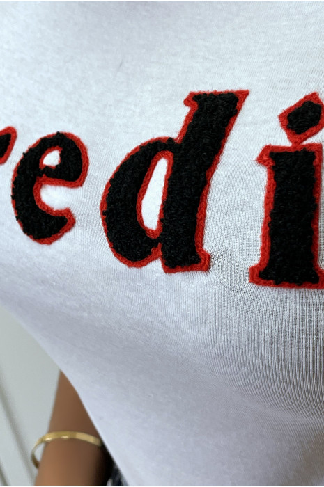 Wit T-shirt met 3D CREDIT-opschrift - 2