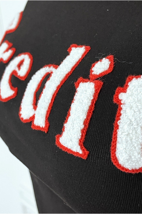 Black T-shirt with 3D CREDIT writing - 2
