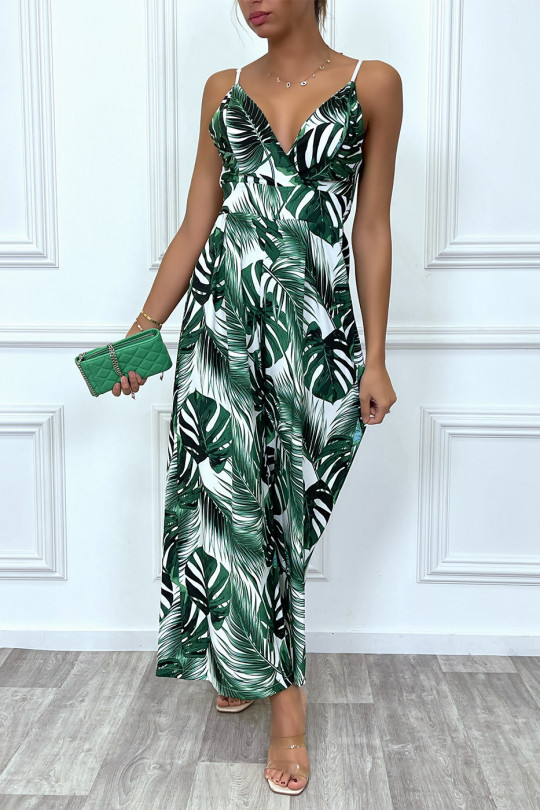 White tropical palazzo jumpsuit - 4