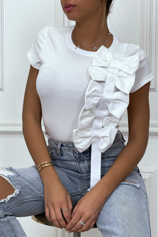 White T-shirt with bow and ribbons - 2