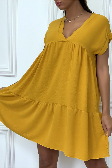 robe fluide moutarde