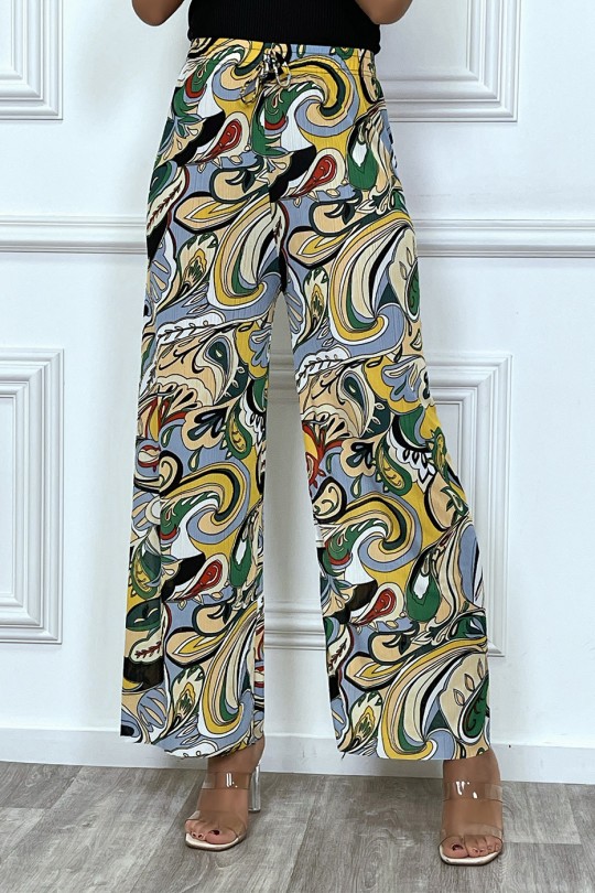 Beige palazzo pants with floral pattern - 5