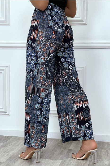 Blue floral palazzo pants - 1