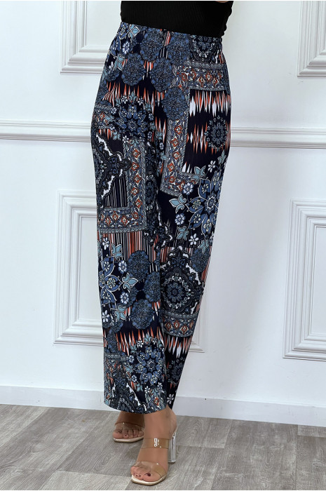 Blue floral palazzo pants - 2