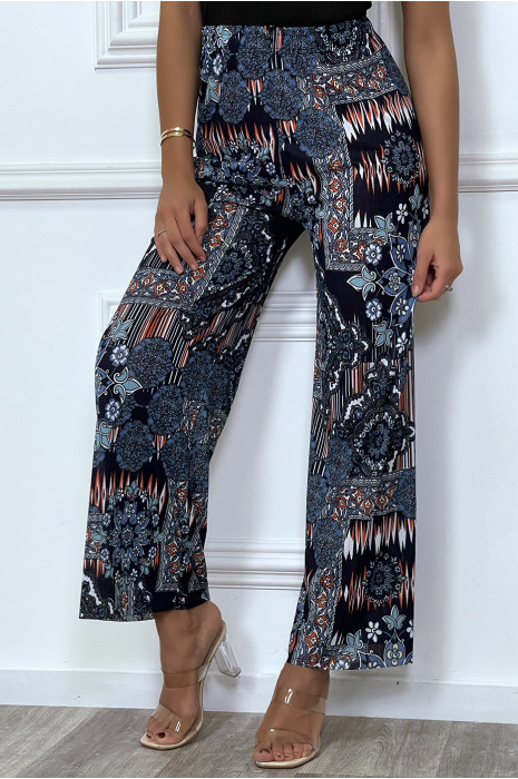 Blue floral palazzo pants - 3