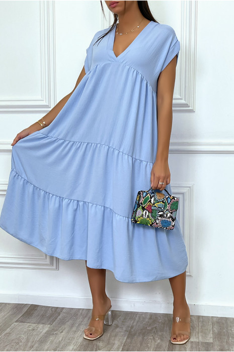 Long and loose turquoise dress - 1