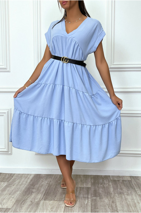 Robe turquoise longue et ample - 5