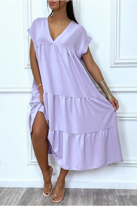 Robe lila longue et ample - 1