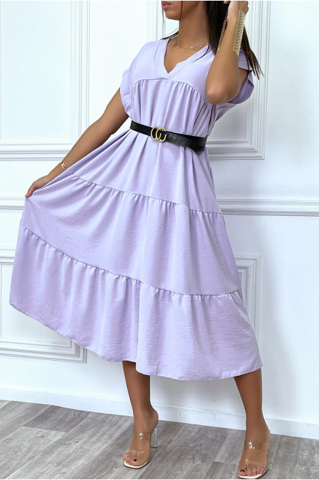 Robe lila longue et ample - 3