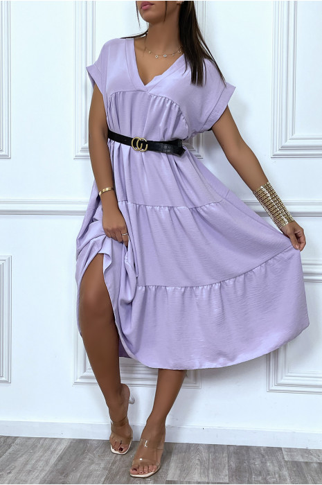 Robe lila longue et ample - 4