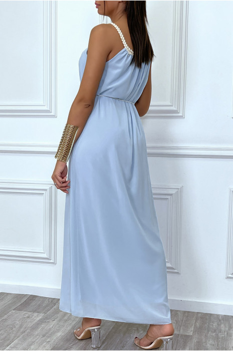 Robe longue bleu turquoise style bohème - 5