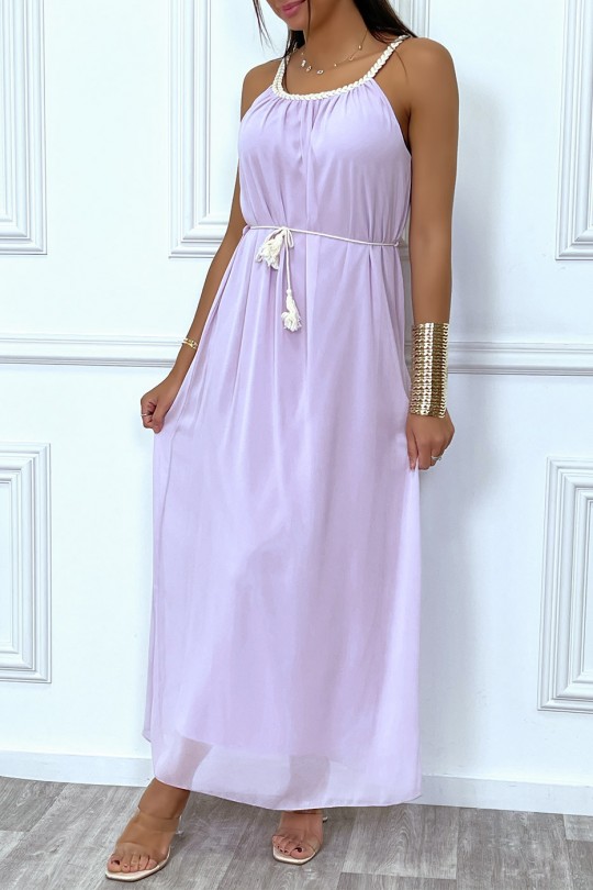 Robe longue lila style bohème - 2