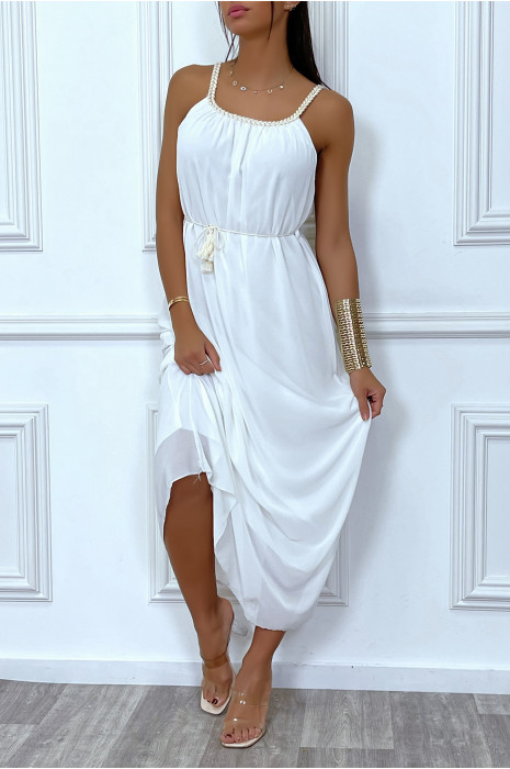 Robe longue blanche style bohème - 2