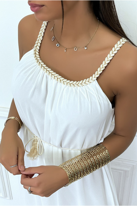 Robe longue blanche style bohème - 4