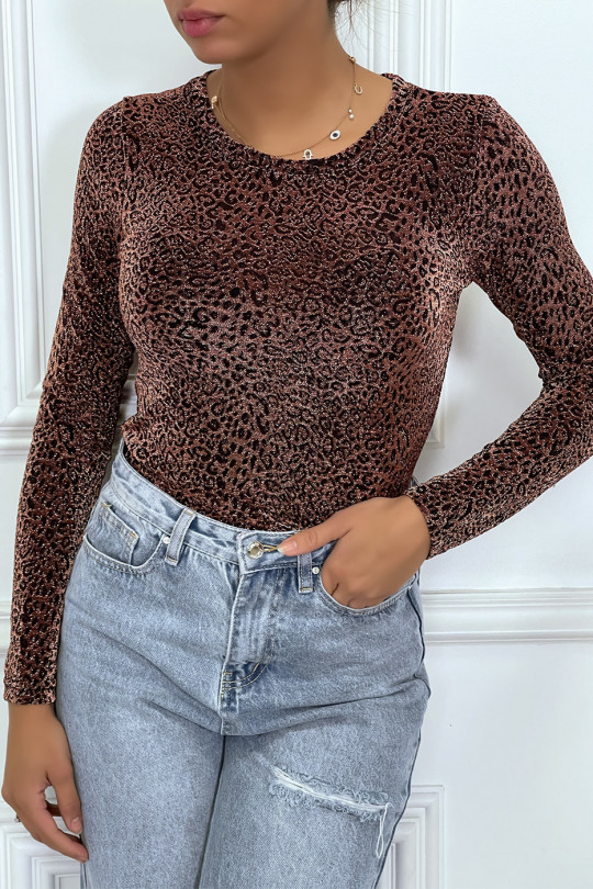 Black leopard long sleeve t-shirt - 1