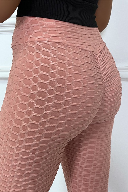 Pink anti cellulite push-up leggings with slimming effect - 6