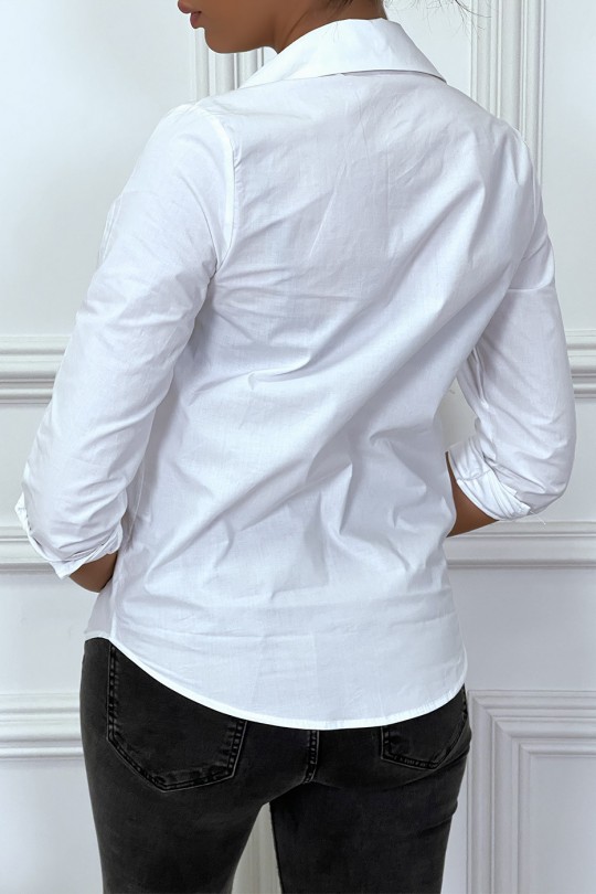 Chemise blanche à manches longues avec dessins de lapins - 1