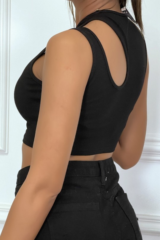 Black tank top with opening on the side - 5