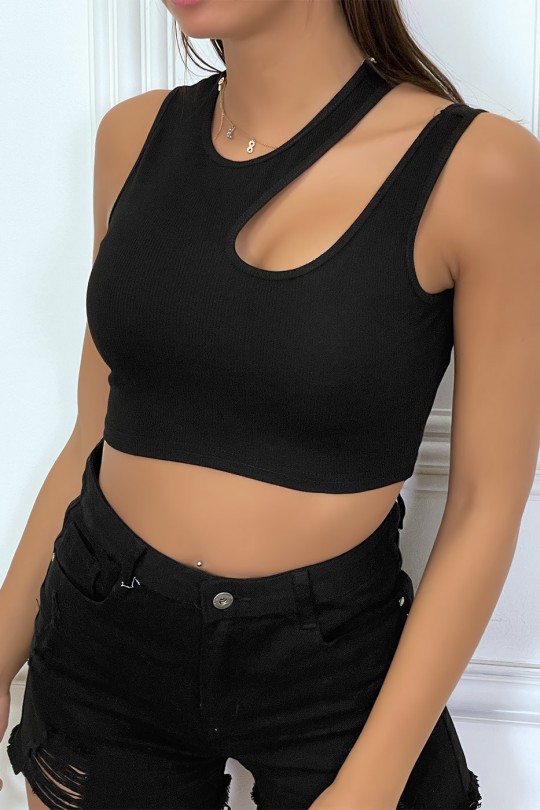 Black tank top with opening on the side - 7