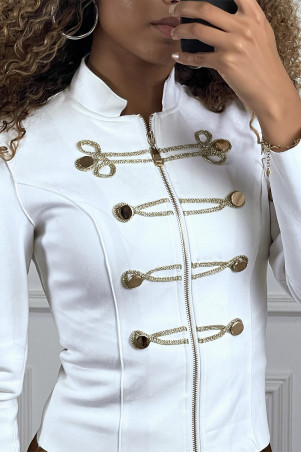 Veste officier blanche et dorée